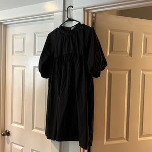 Everlane The Shirred Mini Dress Black Women’s Size Medium - NWOT